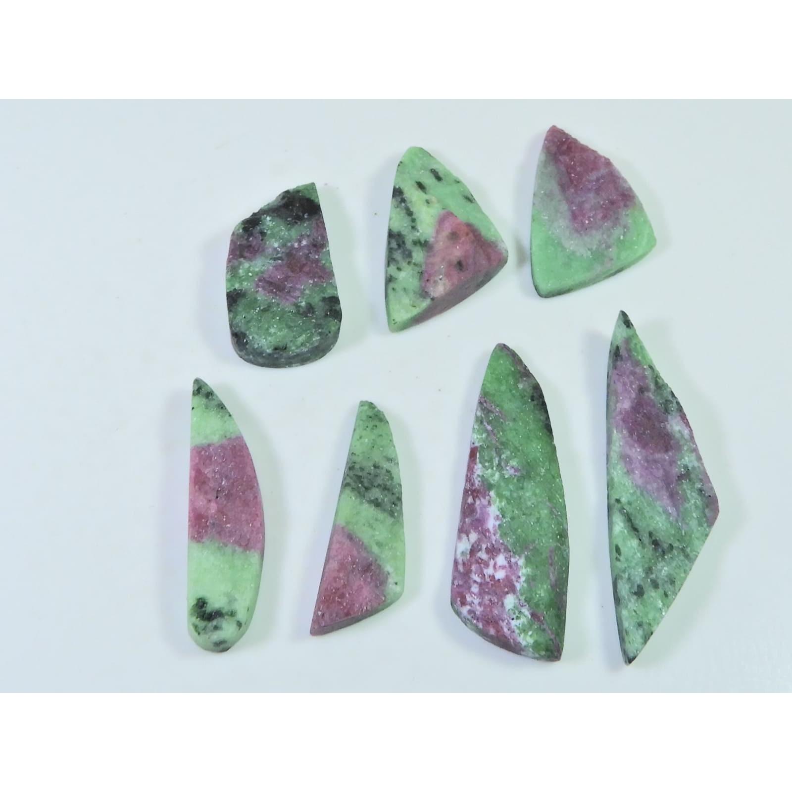 07Pcs Natural Ruby Zoisite Druzy Fancy Cabochon Loose Gemstone Lot 152Cts. C-2351