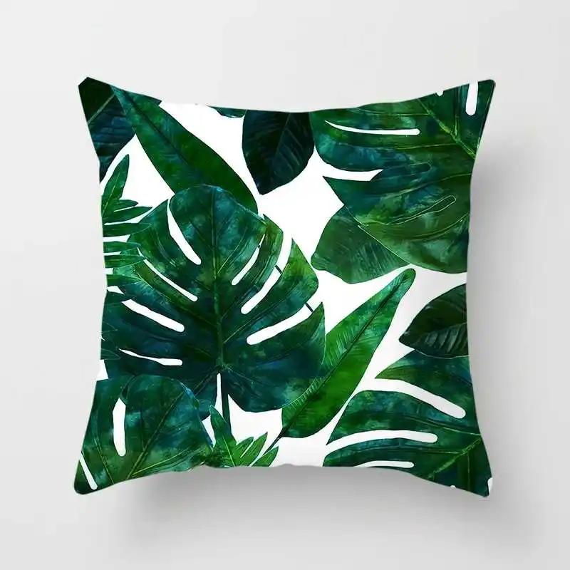 Tropical Plants Cactus Monstera Summer Decorative Throw Pillows Cushion Cover Palm Leaf Green Home Decor Pillowcase