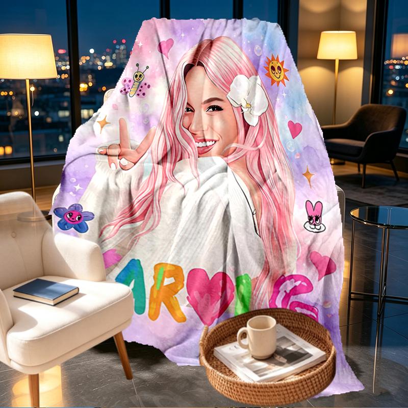 Karol G Print Blanket - Soft & Comfortable, for Bedroom, Travel, Sofa, Home Decoration - Birthday Christmas Gift for Friend