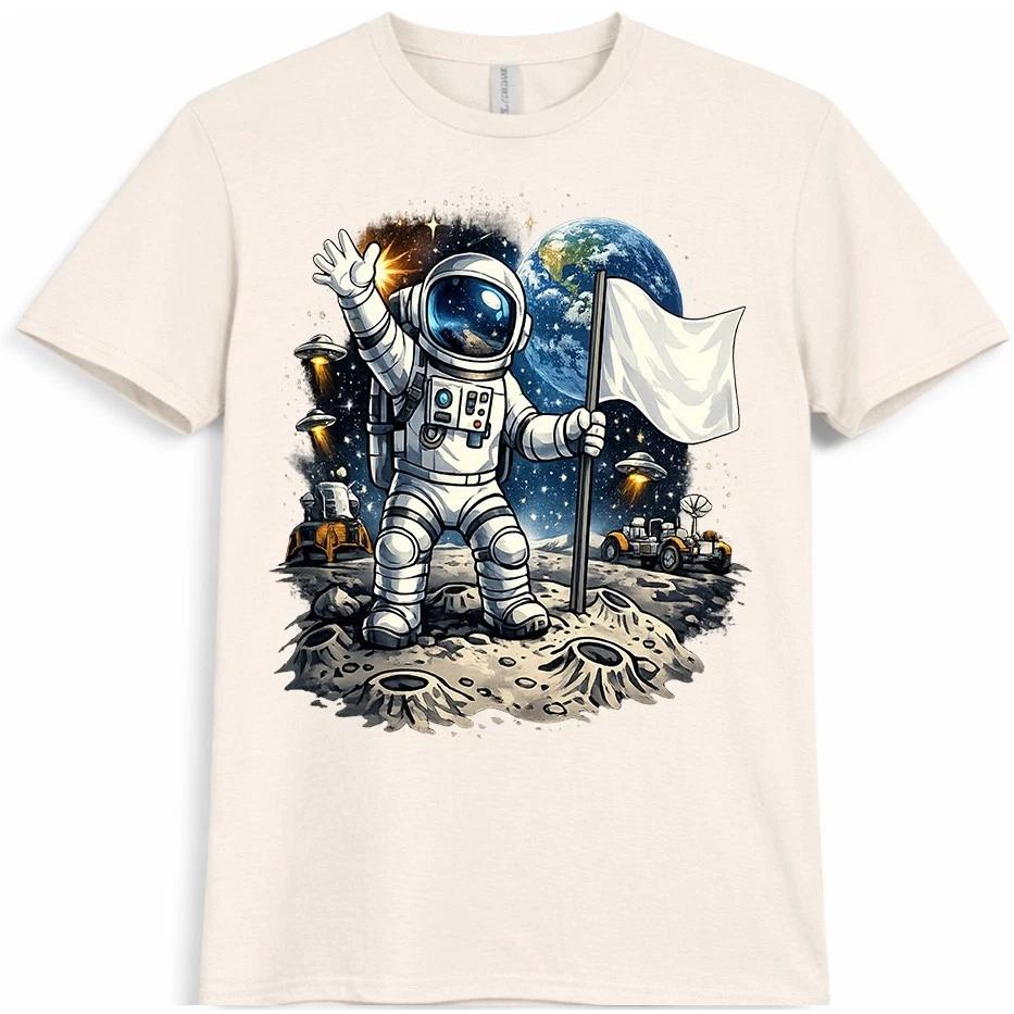 Astronaut Moon Landing T Shirt Space Sci Fi Galaxy Planet Earth Gift Graphic Tee XL