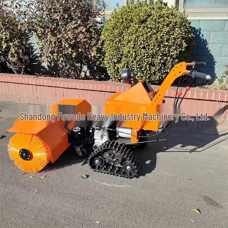 Compact Multi-Functional Self-Propelled Crawler Snow Sweeper with Roller Brush