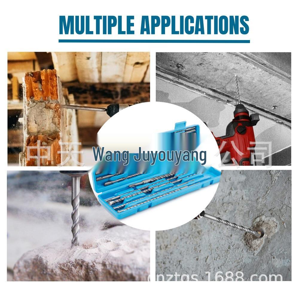 20-Piece Electric Hammer Drill Bit & Chisel Set - Round Shank Alloy for Wall Perforation