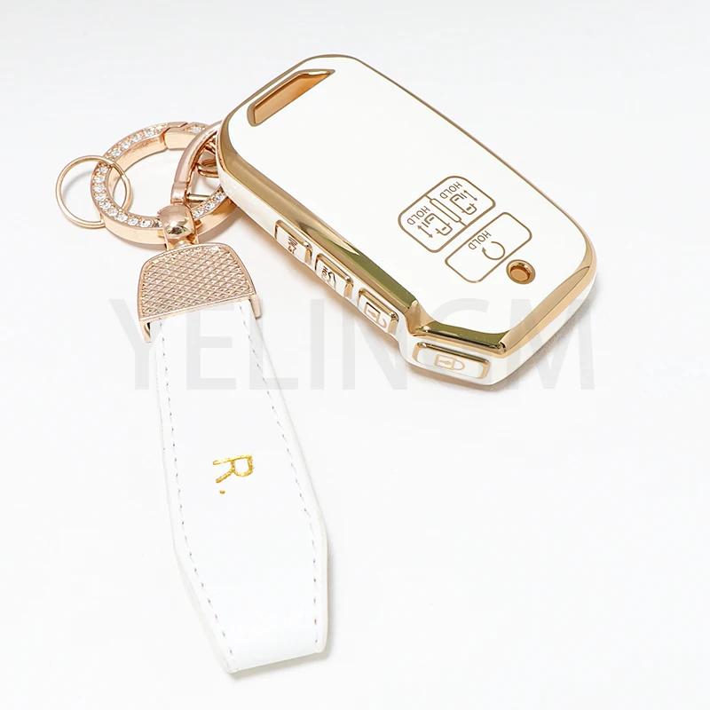 YELINGM TPU Car Remote Key Case Cover Shell Fob For Kia Carnival 2021 2022 Sedona  KA4 EX SX Carnival LX Fiesta 2023 Accessories