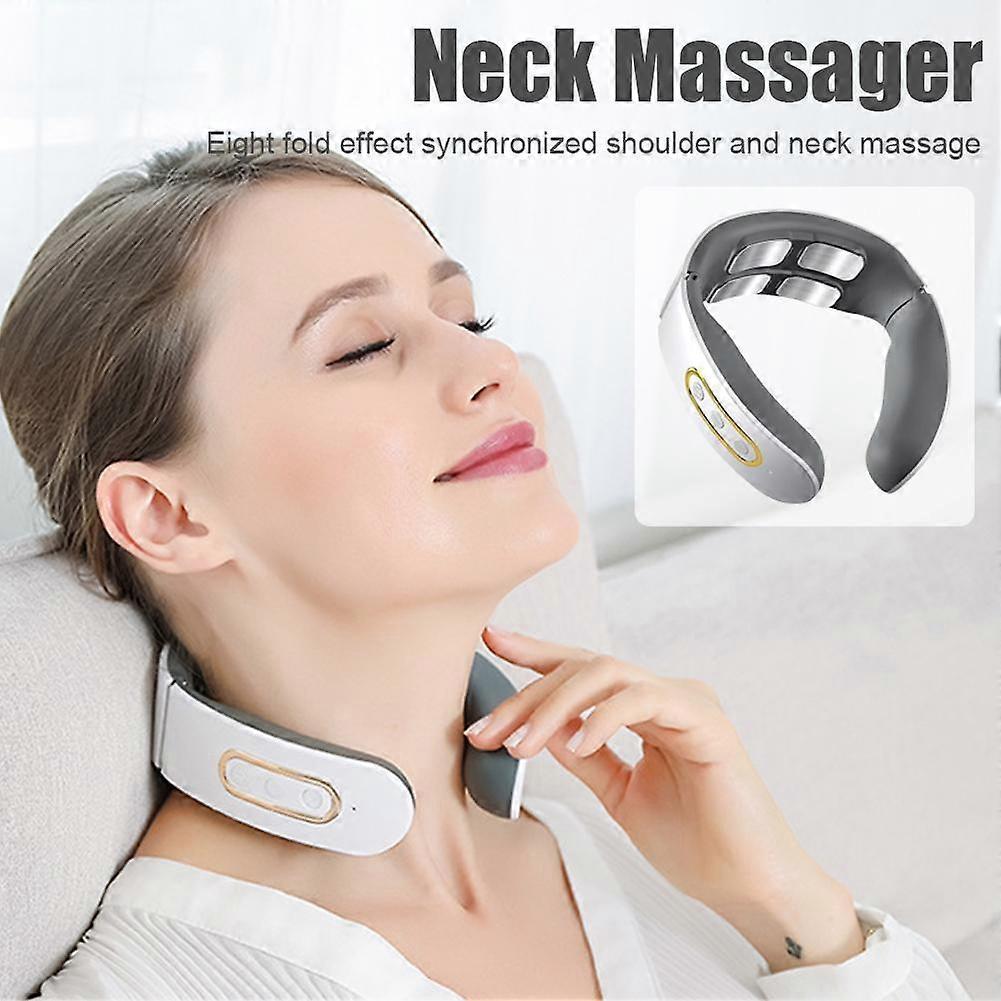 Portable Neck Massager with Heat 6 Modes Rechargeable for Shoulder Relief