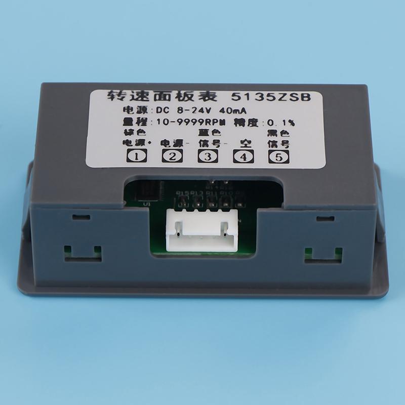 1Pc Tachometer 4 Digital Red Led Tach Rpm Speed Meter With Hall Switch Sensor