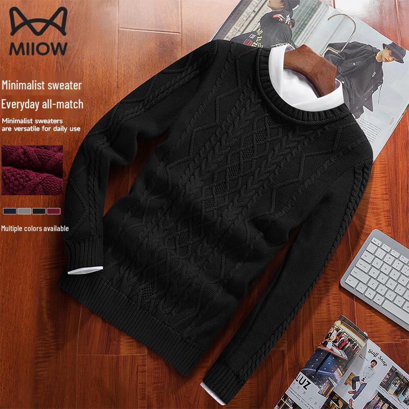 Mao Ren Men s Casual Pure Cotton Round Neck Sweater 2XL