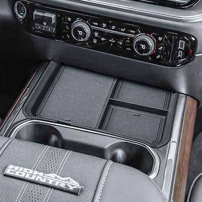 Front Middle Center Console Organizer for 2025-2025 Chevy Silverado 2500HD/3500HD Compartment Cover Hidden Storage Box Car Tray
