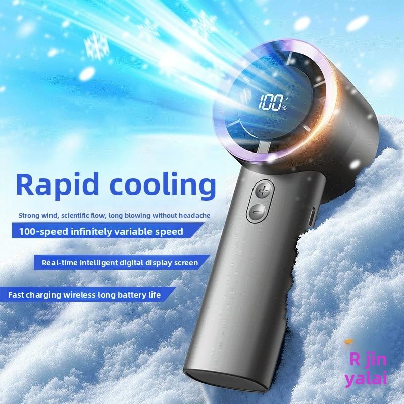 Mini ventilador de mano portátil USB con pantalla digital y batería de larga duración para exterior