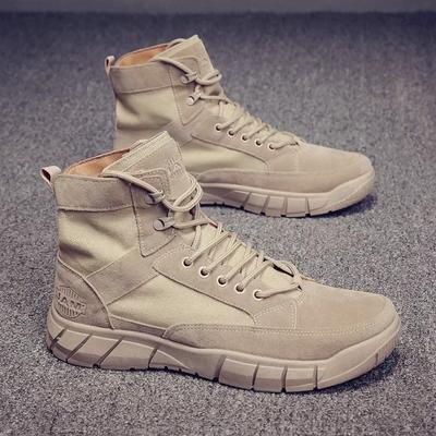 Retro Herrenstiefel für Wüste Herren Wanderschuhe High Top Herren Stiefelette Hohe Qualität Casual Sneaker Taktische Stiefel Herrenstiefel