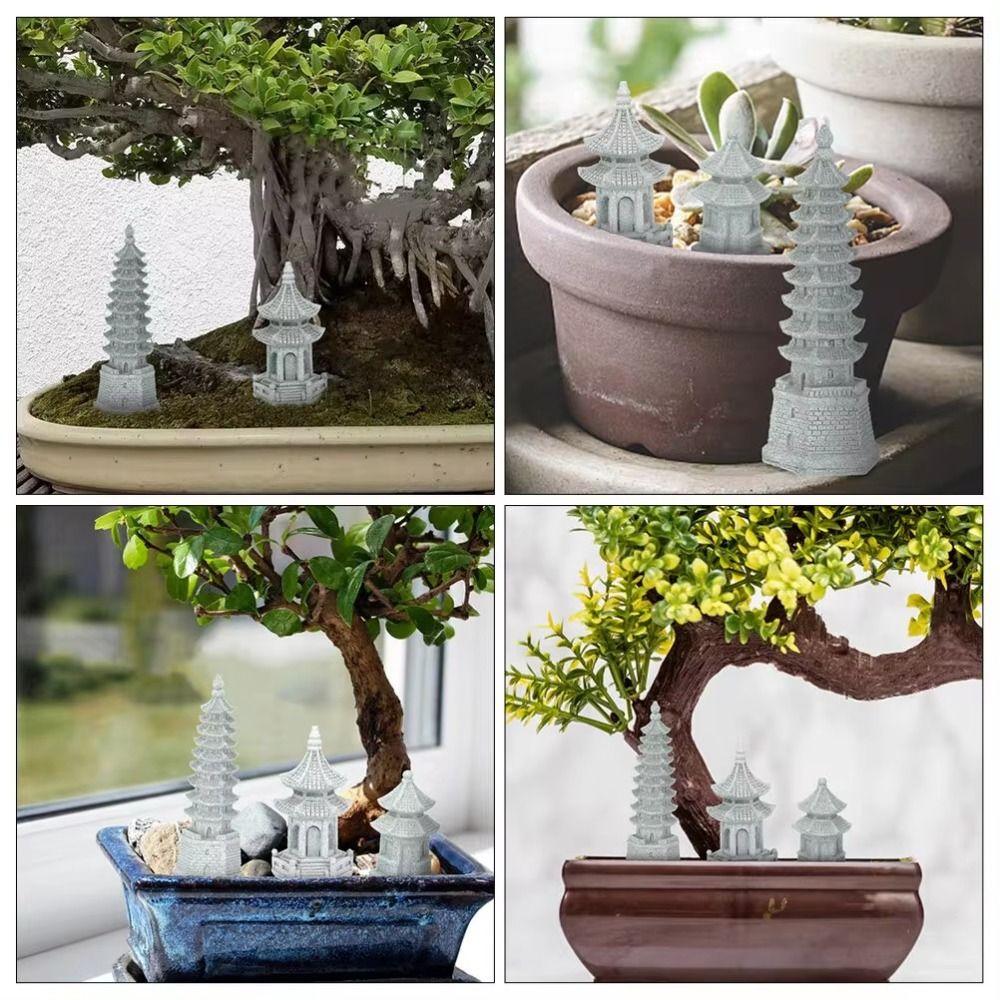 Multifunctional Gardening Sandstone Pagoda Pagoda Garden Miniature Sculpture  Aquarium Hiding Cave
