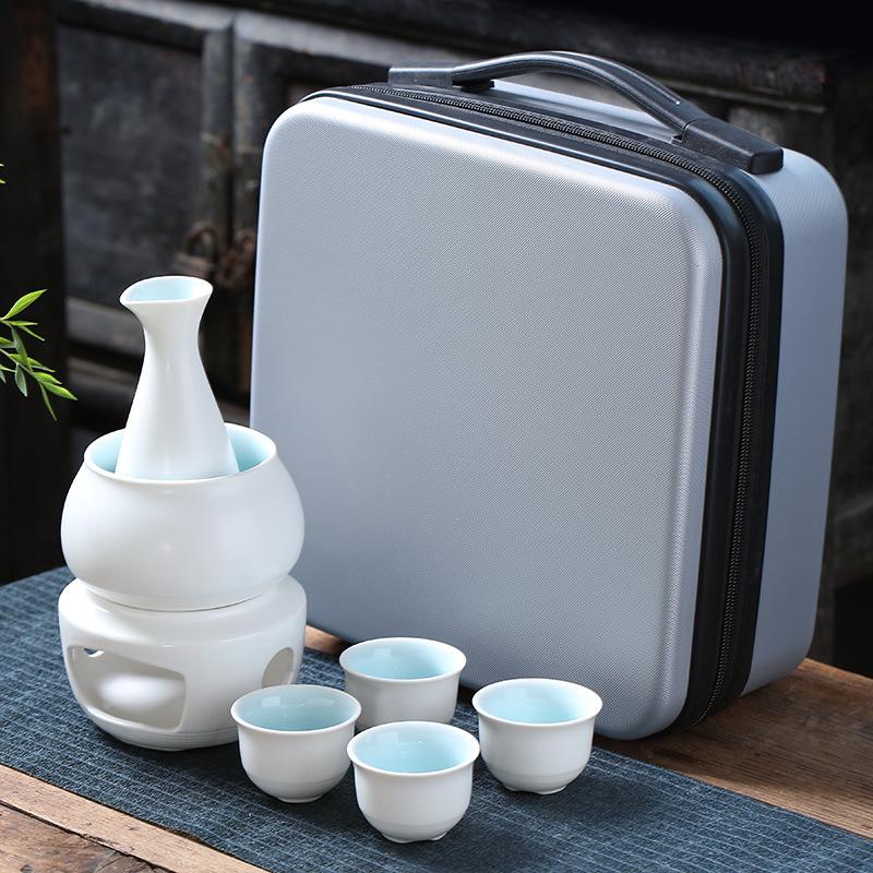 Creative Ceramic Wine Warmer - Yellow Wine Heating Set with Hot Water Pot