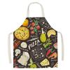 Cute Gourmet Burger Fries Pizza Pattern Kitchen Cooking Apron Men's Sleeveless Women's Cooking Baking Bib