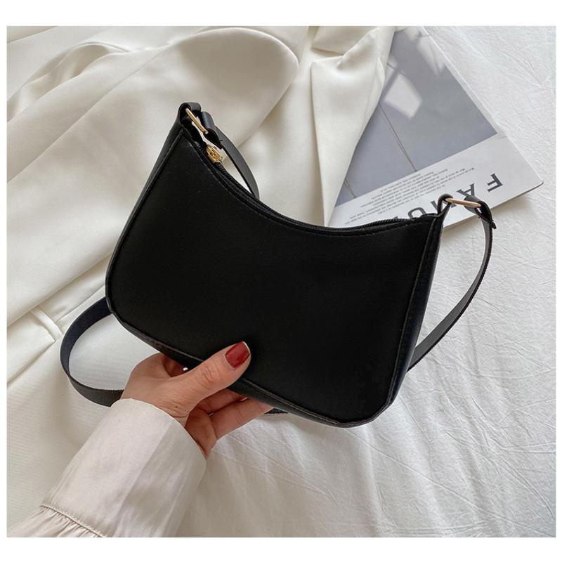 Cute Solid Color Small Square Bag Lightweight Portable Single Shoulder Armpit Bag for Students School Daily