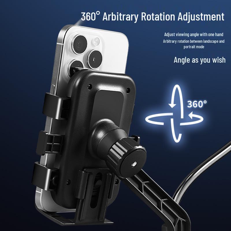 2026 Motorcycle Electric Scoote Phone Holder: Shockproof, Vibration-Resistant, Rotating & Universal for Delivery Riders