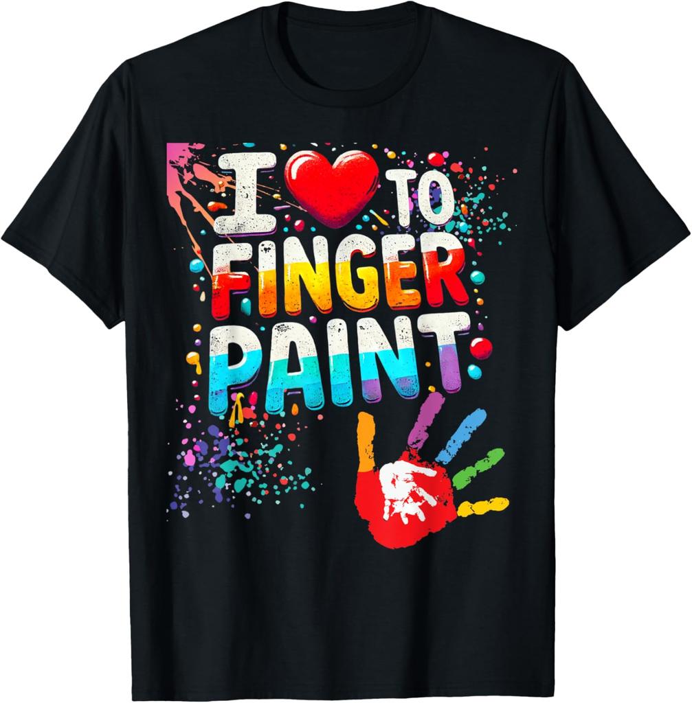 I Heart Love To Finger Paint Im Paint Cute Couples Valentines Day Unisex and Womens Gender Gift Tshirt Harajuku Vintage Top