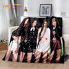 Black Pink Kpop Star Girl Group Soft Plush Blanket,Flannel Blanket Throw Blanket for Living Room Bedroom Bed Sofa Picnic Cover