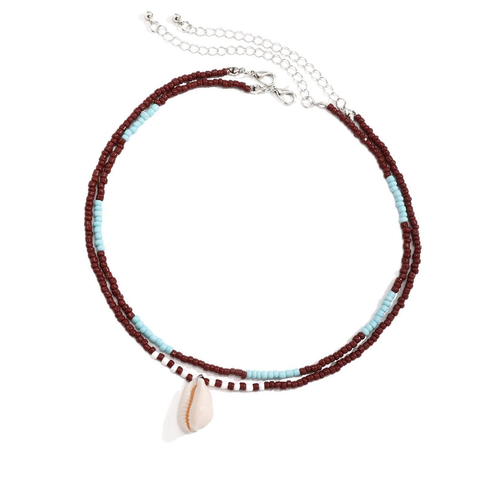 

Многофункциональное ожерелье из ракушек и бусин, модная цепочка для ключиц, ожерелье с подвеской, подходит для различных случаев