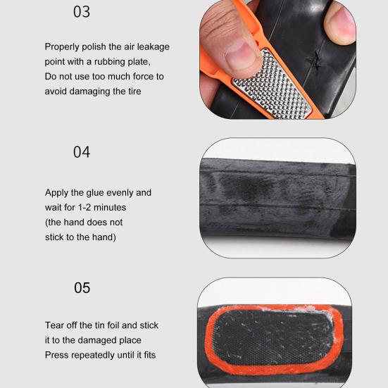 12Pcs/24Pcs Durable Bicycle Tire Repair Patch Rectangle Good Toughness Lightweight Useful Bike Tire