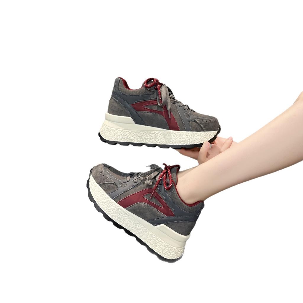 Uno style 8cm early autumn thick-soled Forrest Gump shoes women's autumn small inner height increase women's shoes casual sports shoes