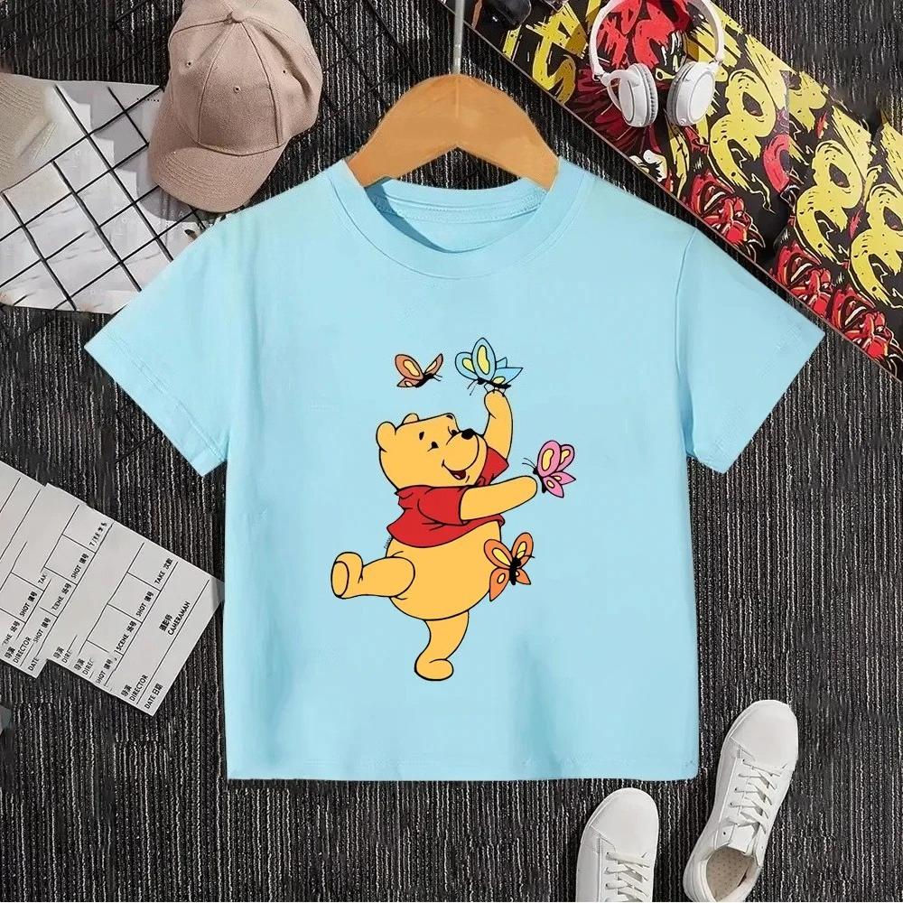 Disney Winnie the Pooh Children's T-Shirt Summer Short Sleeve New Hot-Selling Kids' Top