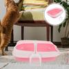 Mipcase 1 Set Cat Litter Box Pink Plastic Kitten