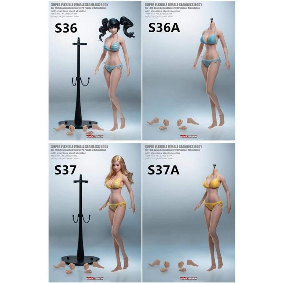 TBLeague 1/6 Scale Super Flexible Seamless Female Body with Head, Bikini, and Replacement Parts (S34)