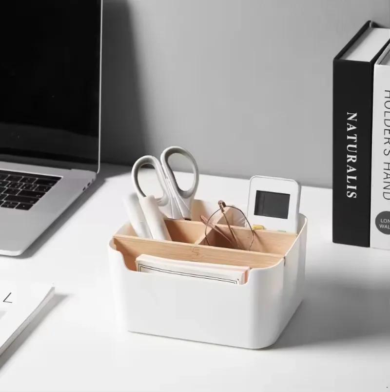 1pc Perforation-Free Compartmented Storage Container Multi-Functional Household Sorting Desktop Storage Box