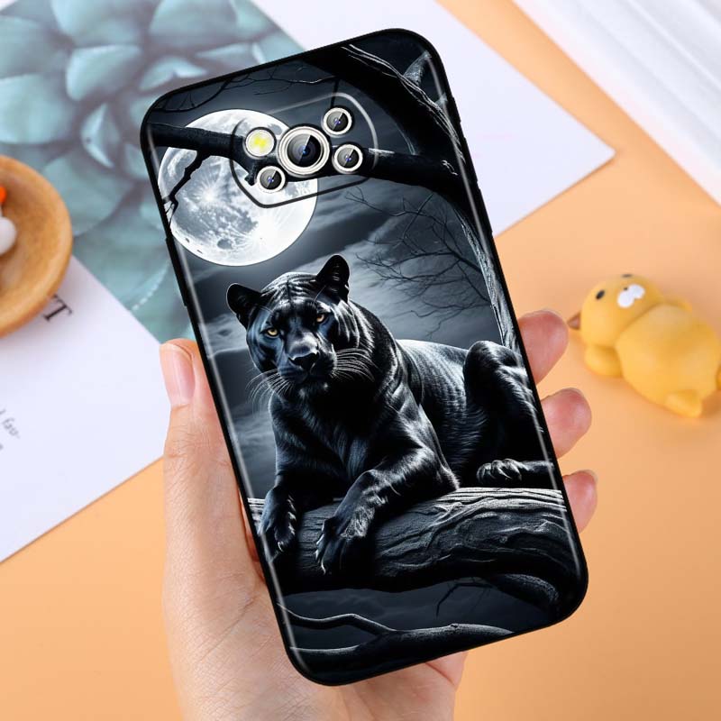 Lion Bear Cat Cool For Xiaomi Mi Poco F3 F4 F5 F6 X3 X4 X5 X6 X7 M3 M4 M5 M6 M7 GT Pro 5G Black Phone Case