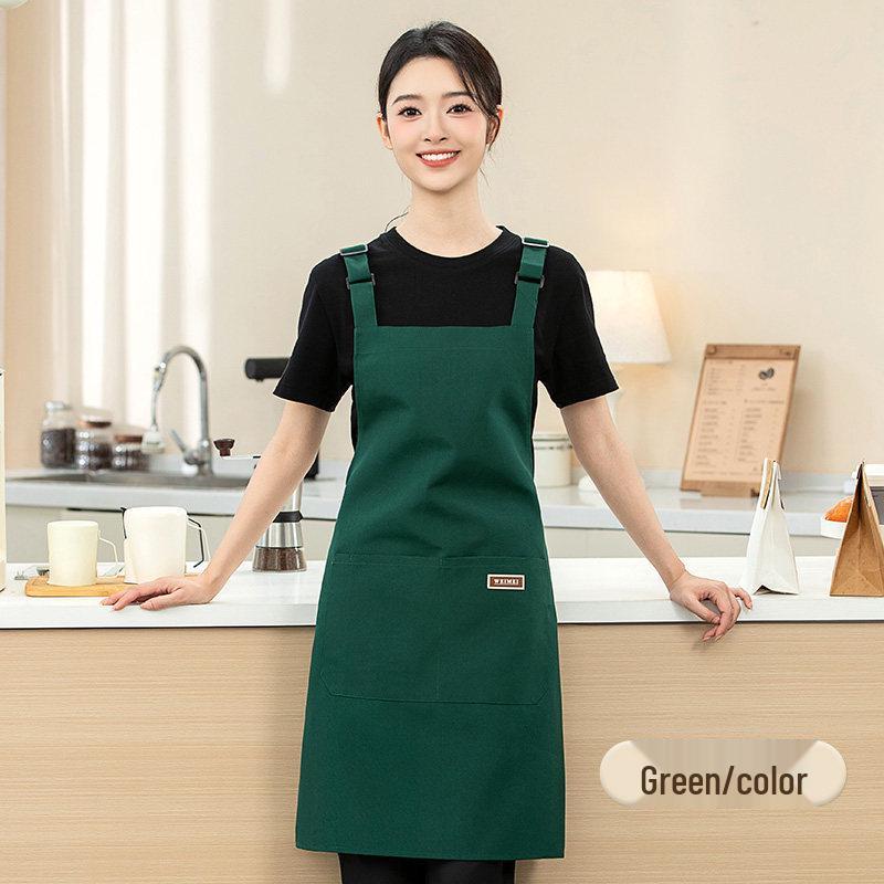 Custom Logo Waterproof Kitchen Apron - Embroidered, Oil-Proof, Long Waist Design for Catering