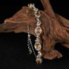 Sterling Geometric Bracelet With Natural Garnet Yellow Quartz Amethyst Gemstones Women Sweet Style