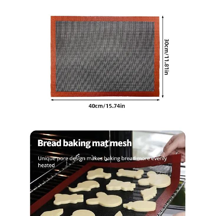 Silicone Baking Mat Sheet 30x40cm Reusable Baking Cookie Sheet Non-Stick Heat Resistant Baking Mat for Oven Grill Microwave