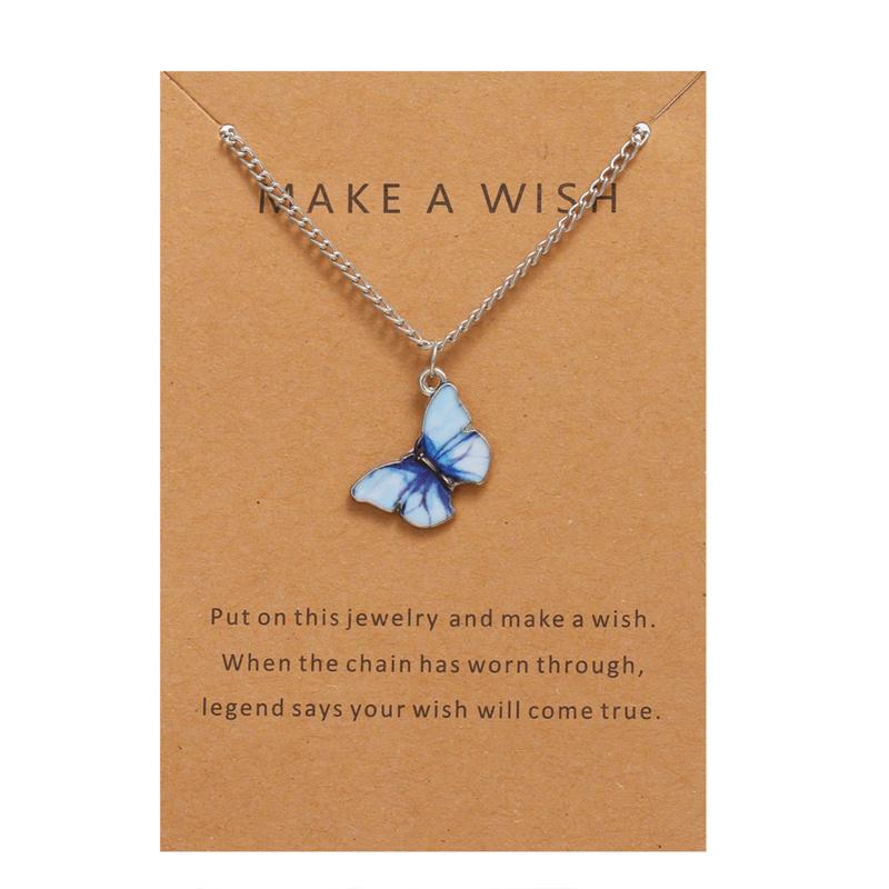 VKME Korean Fashion Cute Butterfly Pendant Necklace for Women Golden Color Statement Necklace Jewelry Gifts 18inches&Fashion
