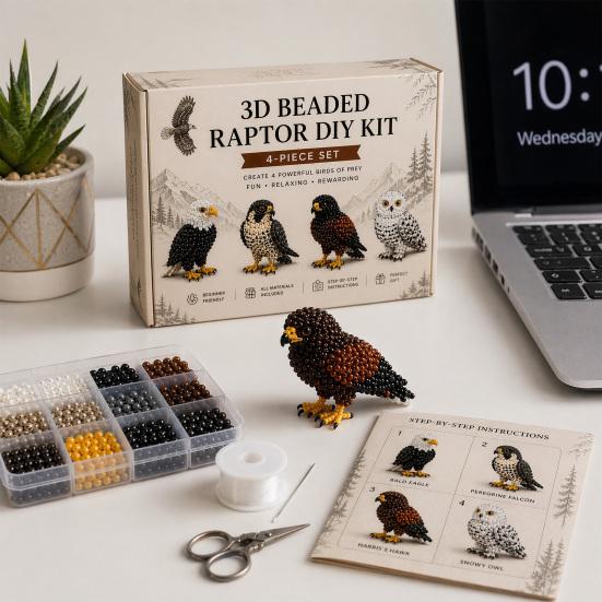 Kit de Loisirs Créatifs Animal en Perles, Kit de Fabrication d'Animaux 3D en Perles, Kit d'Art en Perles Araignée Poulpe Orang-outan Oiseau Mignon pour Débutants Adultes Projet Créatif Familial Maison