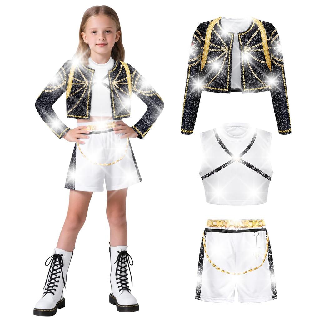 Fansaara KPOP Devil Anime Movie Hunters Cute Witch Costume for School Cultural Stage and Photoshoots Golden Girls' Costume, Kids' Parties, Events,