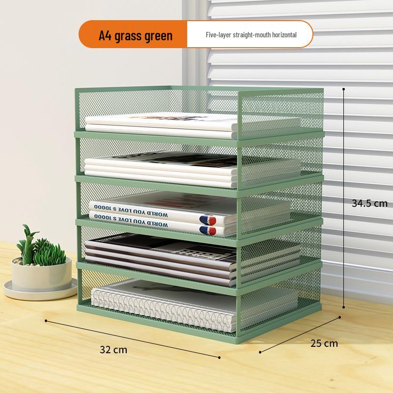 A3A4 Metall Desktop Aktenorganizer Rack - Büroarbeitsplatz Dokumentenhalter