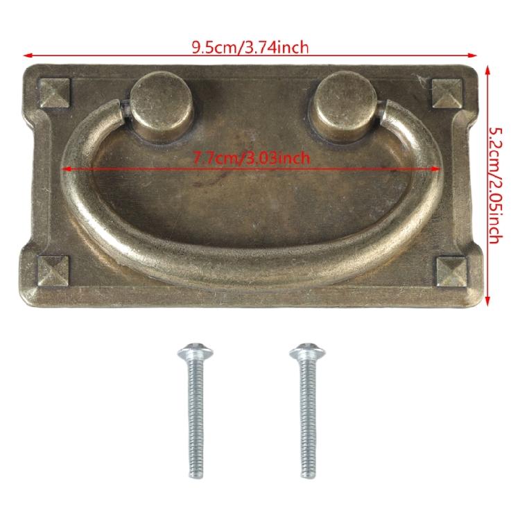 2Pcs Furniture Drawer Decorative Handle Zinc Alloy Dressers Knob Vintage Cabinet Pull Rings Hardware Easy To Install
