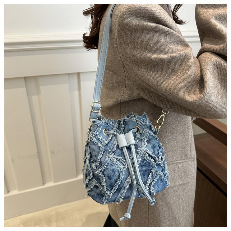 2025 New Simple Drawstring Tassel Bag Single Shoulder Crossbody Bag