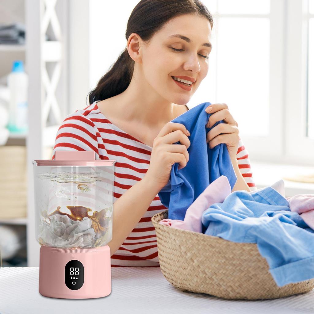 Underwear Washing Machine Rechargeable Panty Washer Cordless Travel Mini Washer for Delicate Fabrics Towels Socks Baby Clothes
