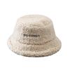 New Korean Style Lamb Wool Warm Fisherman Hat for Women In Autumn and Winter Japanese Embroidered Letter Basin Hat Thickened Ear Protection Hat