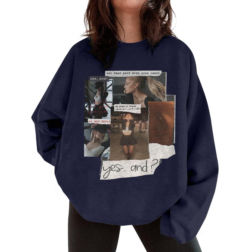 Women's Loose Printed Hooded Sweatshirt Casual Fashion Sports Sweatshirt