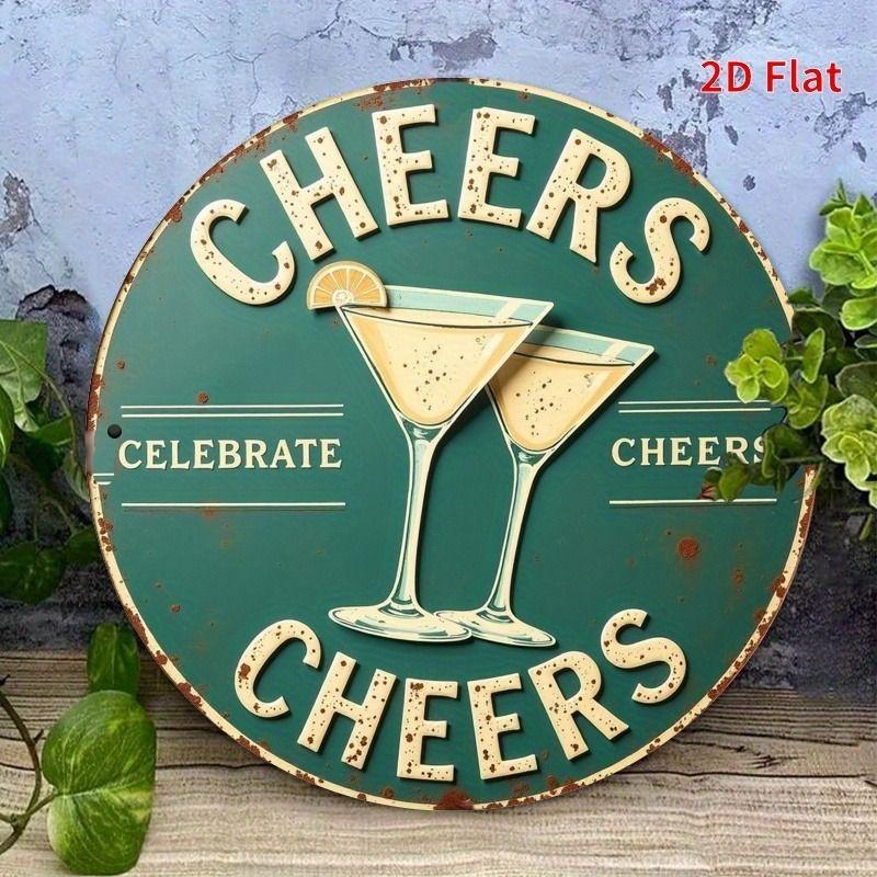 Retro Girl Tin Metal Logo Round Painting for Bar Restaurant