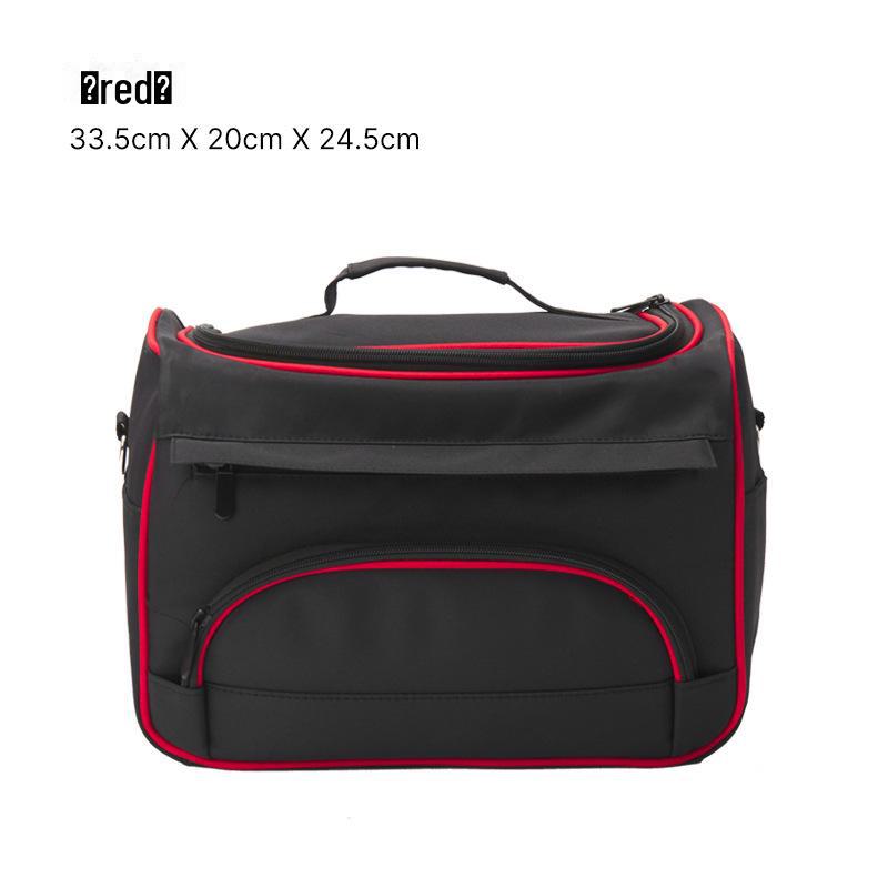 

Портативная черная сумка для хранения косметики и ножниц для парикмахеров красный