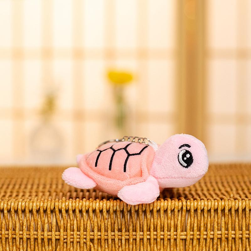 

1 шт., детские подарки для девочек, брелок в виде черепахи, плюшевые игрушки, черепаха, мультяшные куклы, мягкие животные, маленькие подвески, сумки, украшения, декор розовый