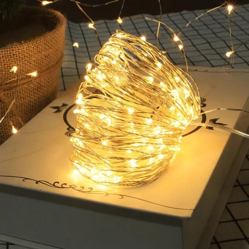 2M 5M 10M Battery Box LED Fairy String Lights Flexible Copper Wire for Christmas Wedding Anniversary Decor
