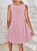2024 Women's Casual Pleated Vest Dress with Pockets