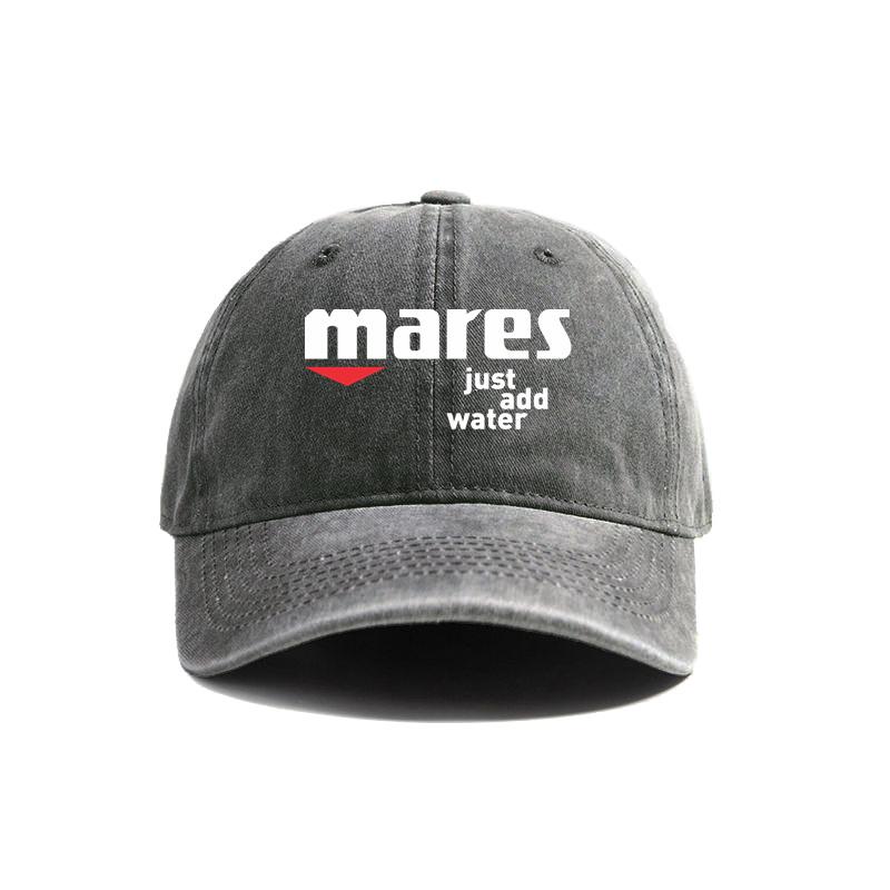 Mares Just Add Water Distressed Baseball Cap Cool Unisex Retro Outdoor Summer Adjustable Gift Dad Hat MZ