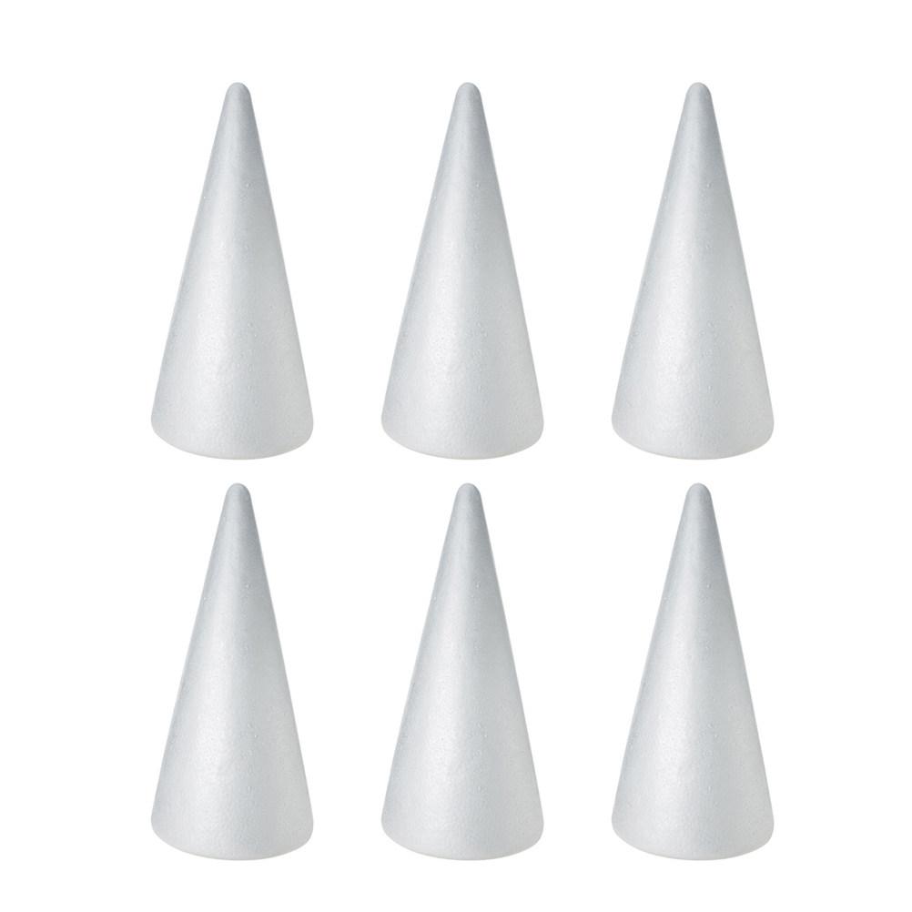 10Pcs White Craft Cones 10x7cm Foam DIY Centerpiece Decorations for Activities Home School Church Party Art Making Kit