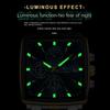 Top Brand New Square Men's Watch Multifunctional Business Quartz Waterproof Luminous Calendar Watch