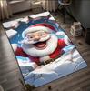Tappeto di Natale Babbo Natale 3D Tappetino Divertente Illusion Ottica in Flanella Tappeto Stampato Gnomo della Neve di Natale Vecchio Uomo Decorazione Natalizia