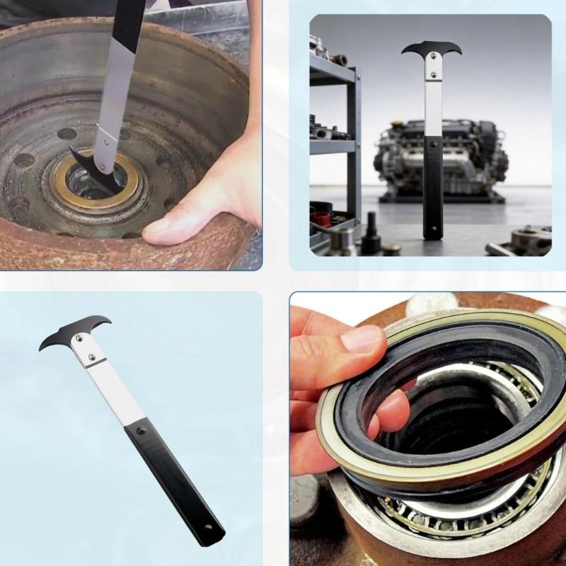 Professional Seal Puller Double Hook Tips Oil Seal Removal Tool for Various Vehicle Seal Puller Easy Grip Heavy Duty Tool